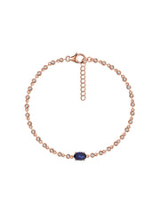 Natural Blue Sapphire Gold Link Bracelet