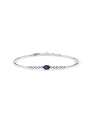 Natural Blue Sapphire Gold Bracelet with Lab-Grown Diamonds