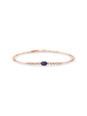 Natural Blue Sapphire Gold Bracelet with Lab-Grown Diamonds