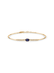Natural Blue Sapphire Gold Bracelet with Lab-Grown Diamonds
