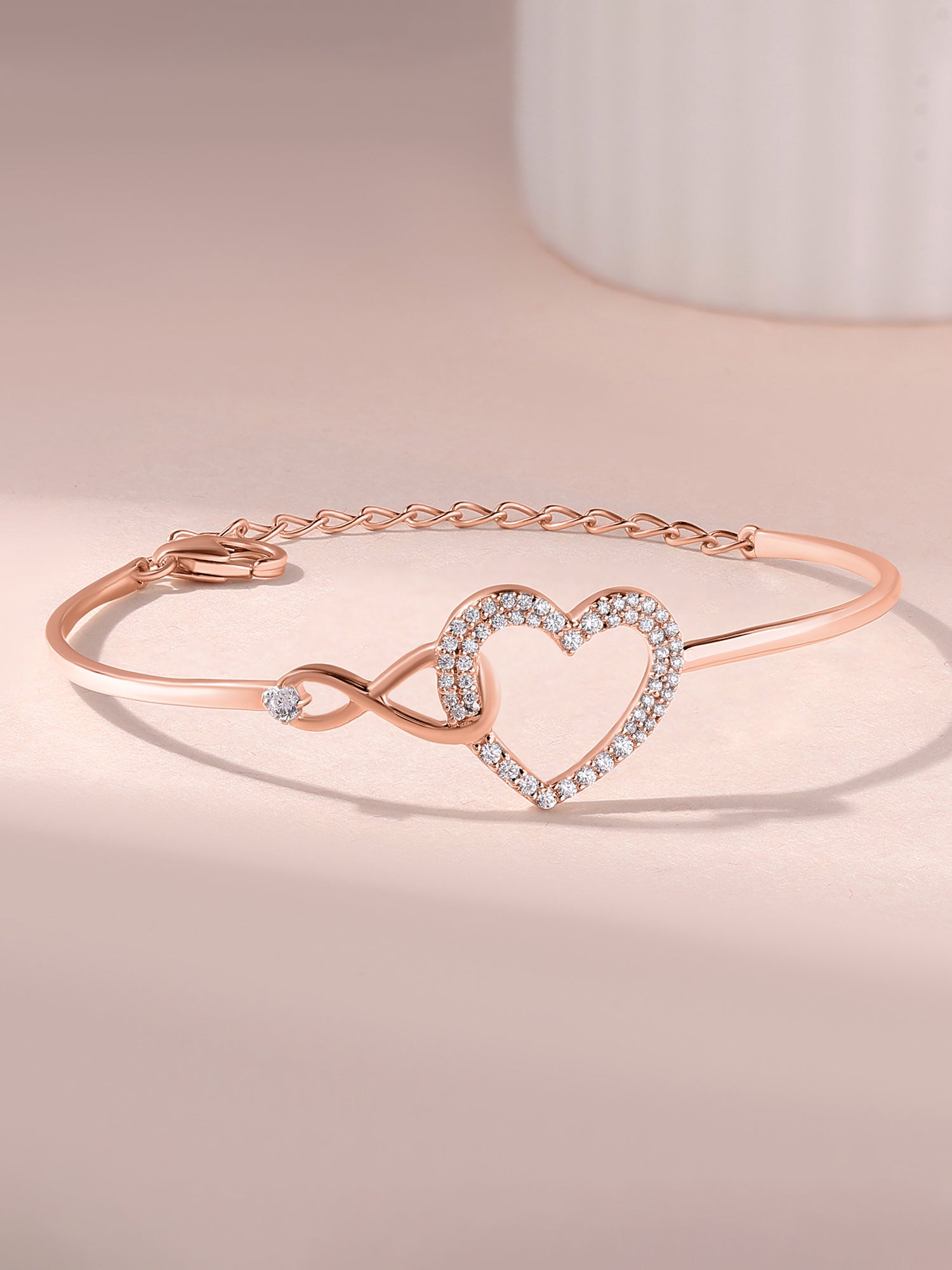 Infinite Love Rose Gold Bangle For Women