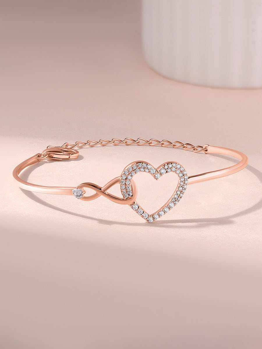 Infinite Love Rose Gold Bangle For Women