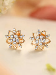 Lab Grown Diamond Blooming Flower Stud Earrings