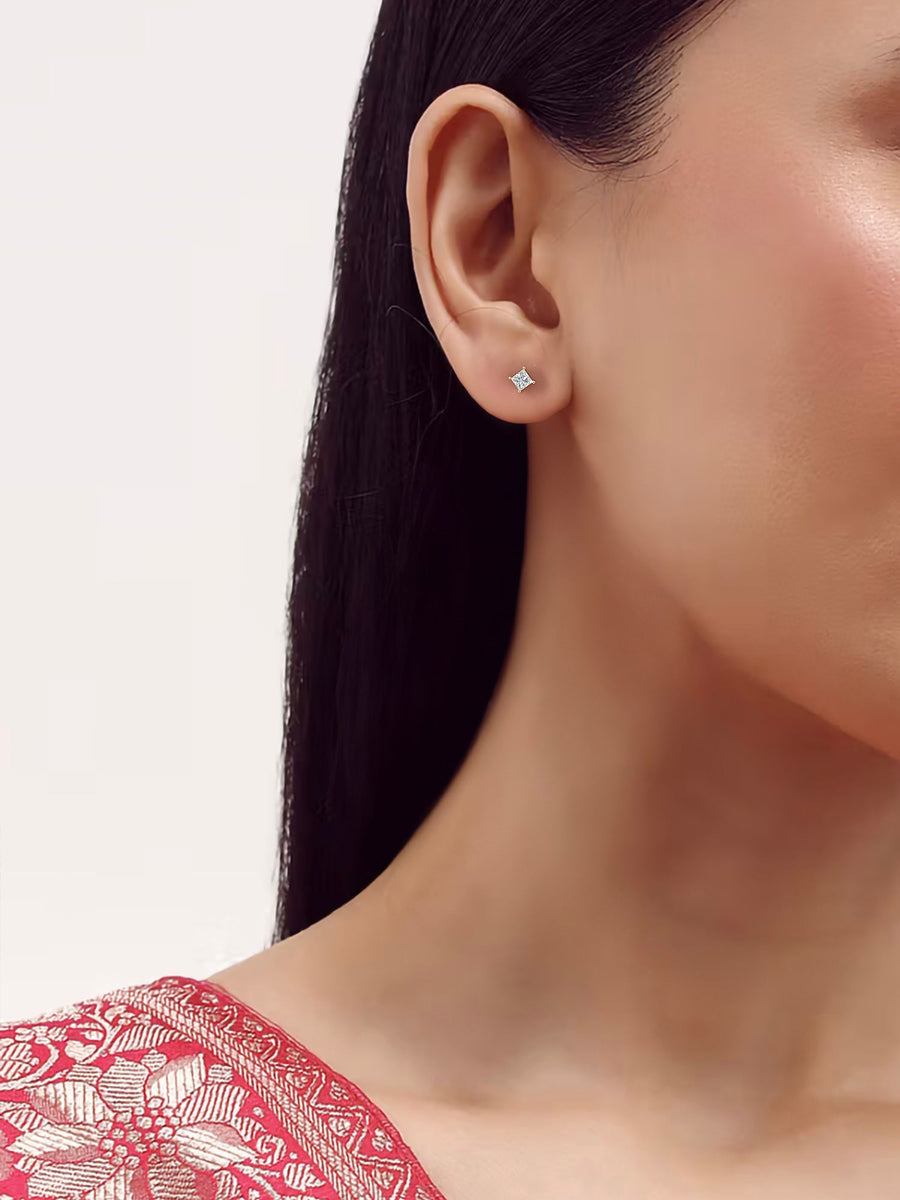 Lab Grown Diamond Solitaire Studs For Women