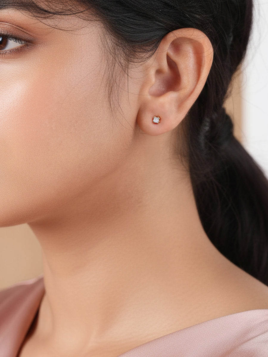 Lab Grown Diamond Daisy Solitaire Stud Earrings