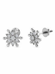 Lab Grown Diamond Flower Stud Earring For Women