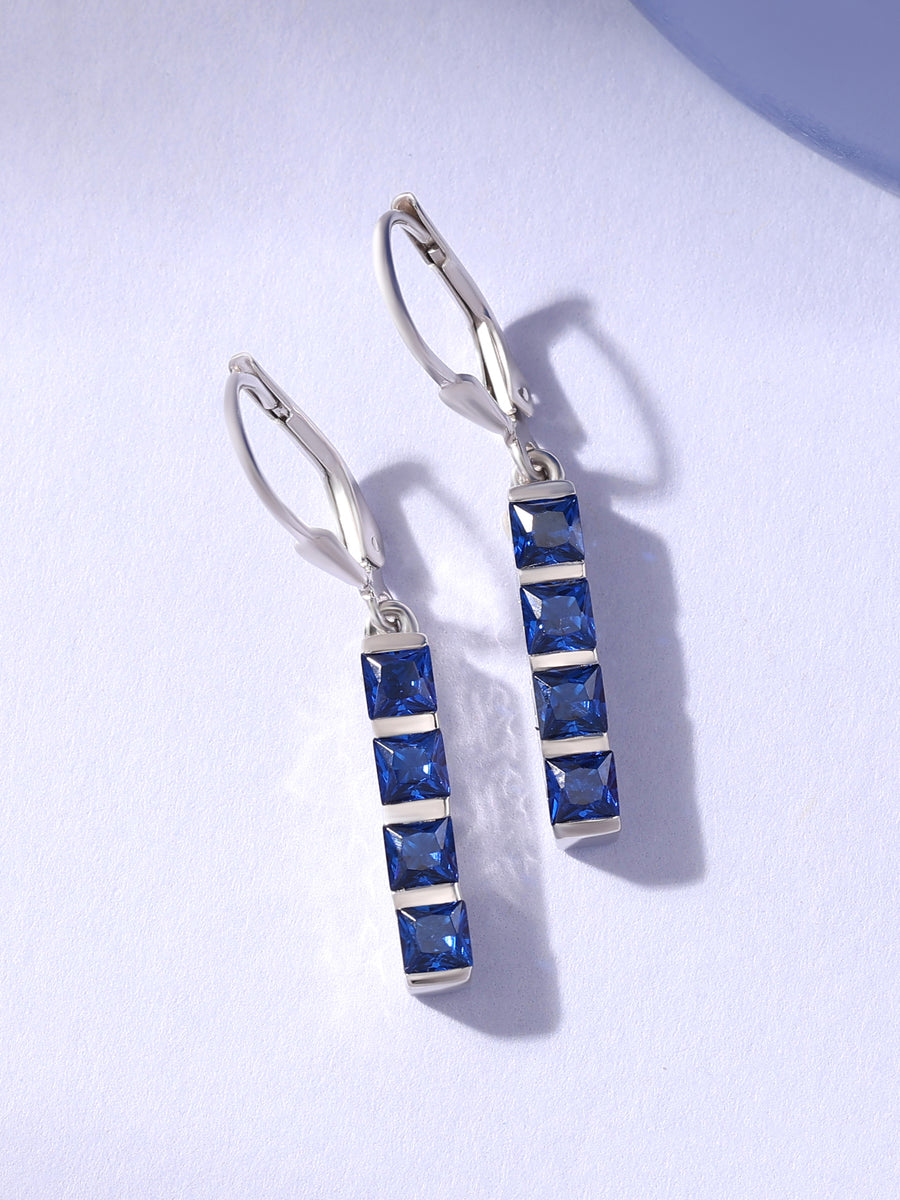 Sapphire Dangling Earrings For Women