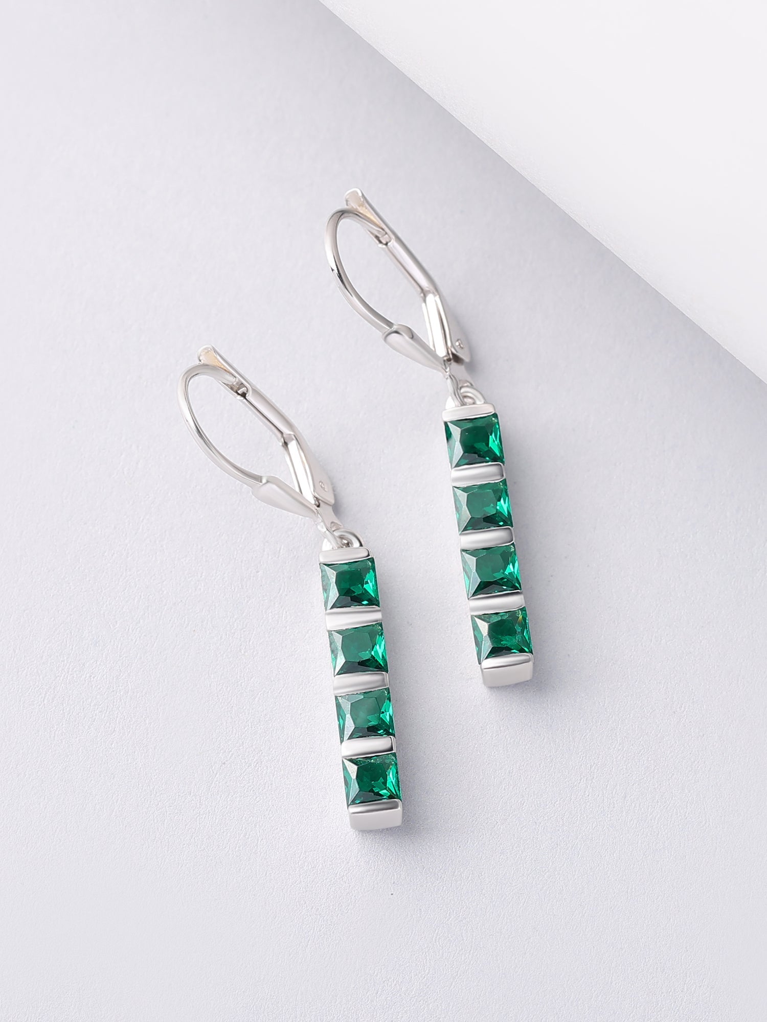 Linear Emerald Earrings For Women