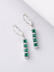 Linear Emerald Earrings For Women