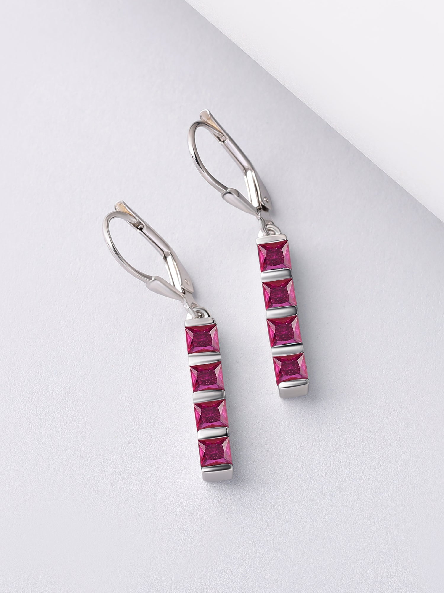 Linear Ruby Earrings For Women