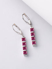 Linear Ruby Earrings For Women
