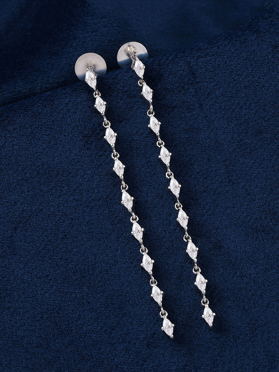 Day To Night Diamond Look Dangle Earrings