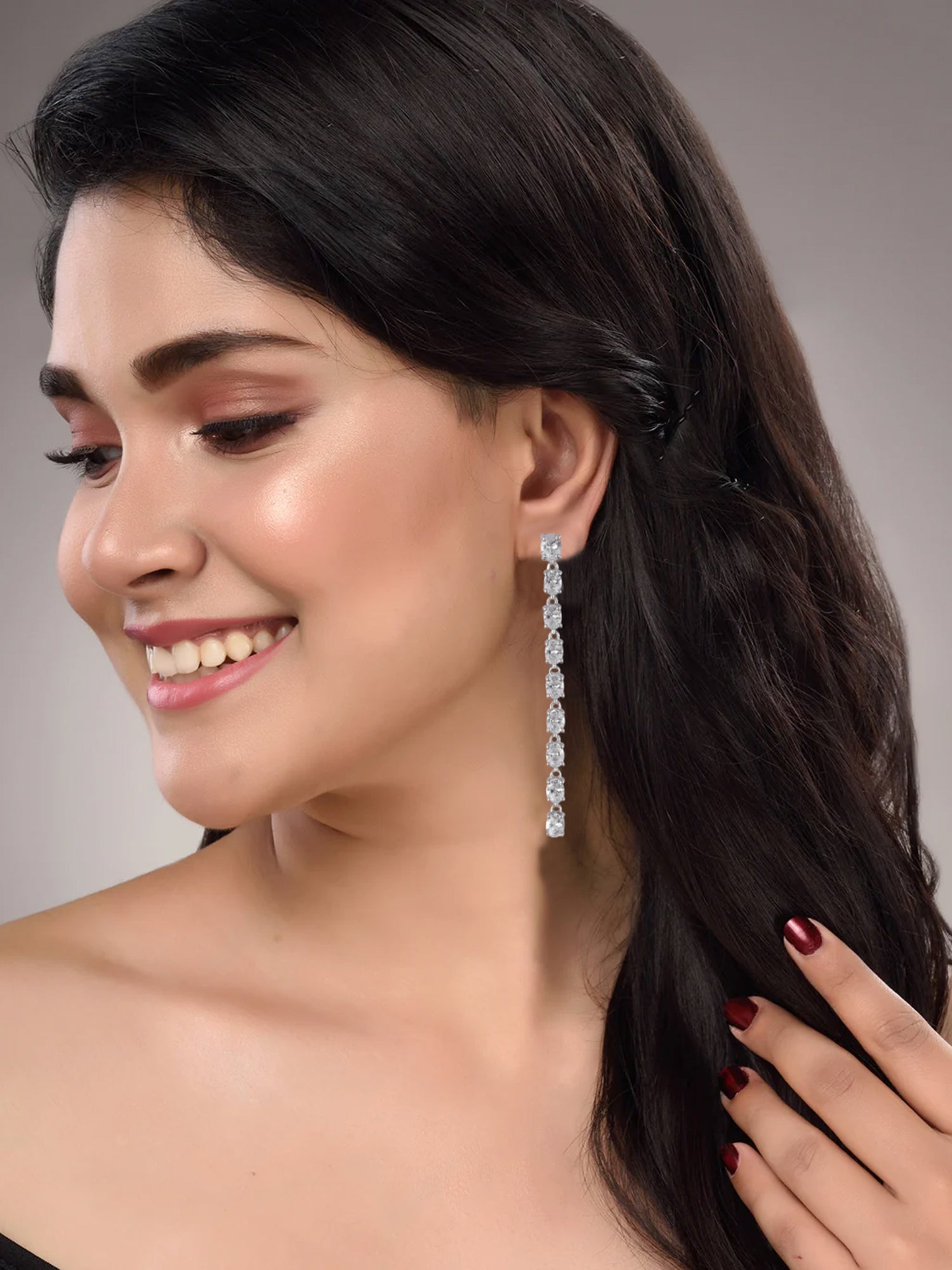 Classy Diamond Look Dangle Earrings for Women