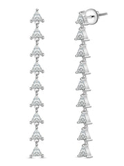 Everyday Trio Diamond Look Dangle Earrings