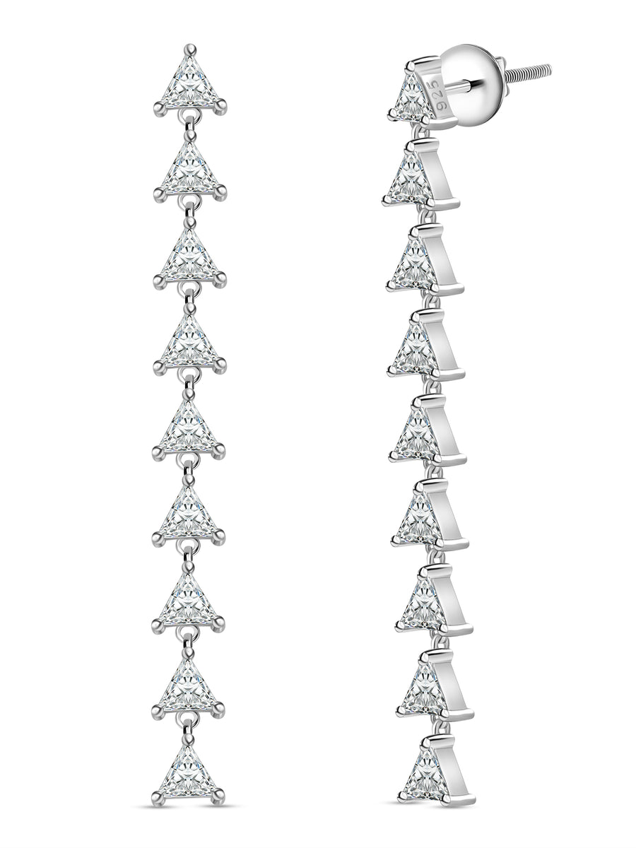 Everyday Trio Diamond Look Dangle Earrings