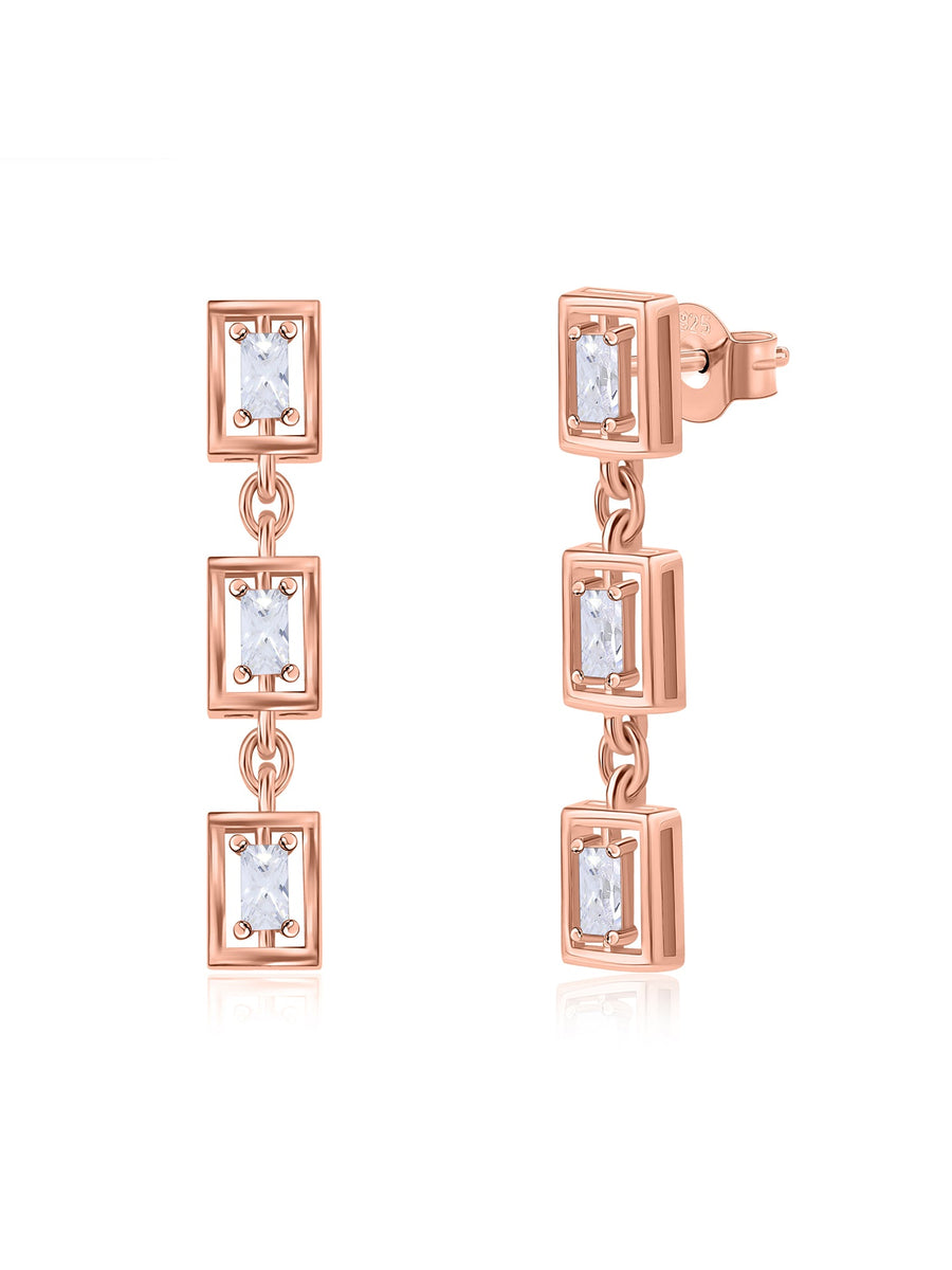 Rose Gold Dangler Earrings For Women
