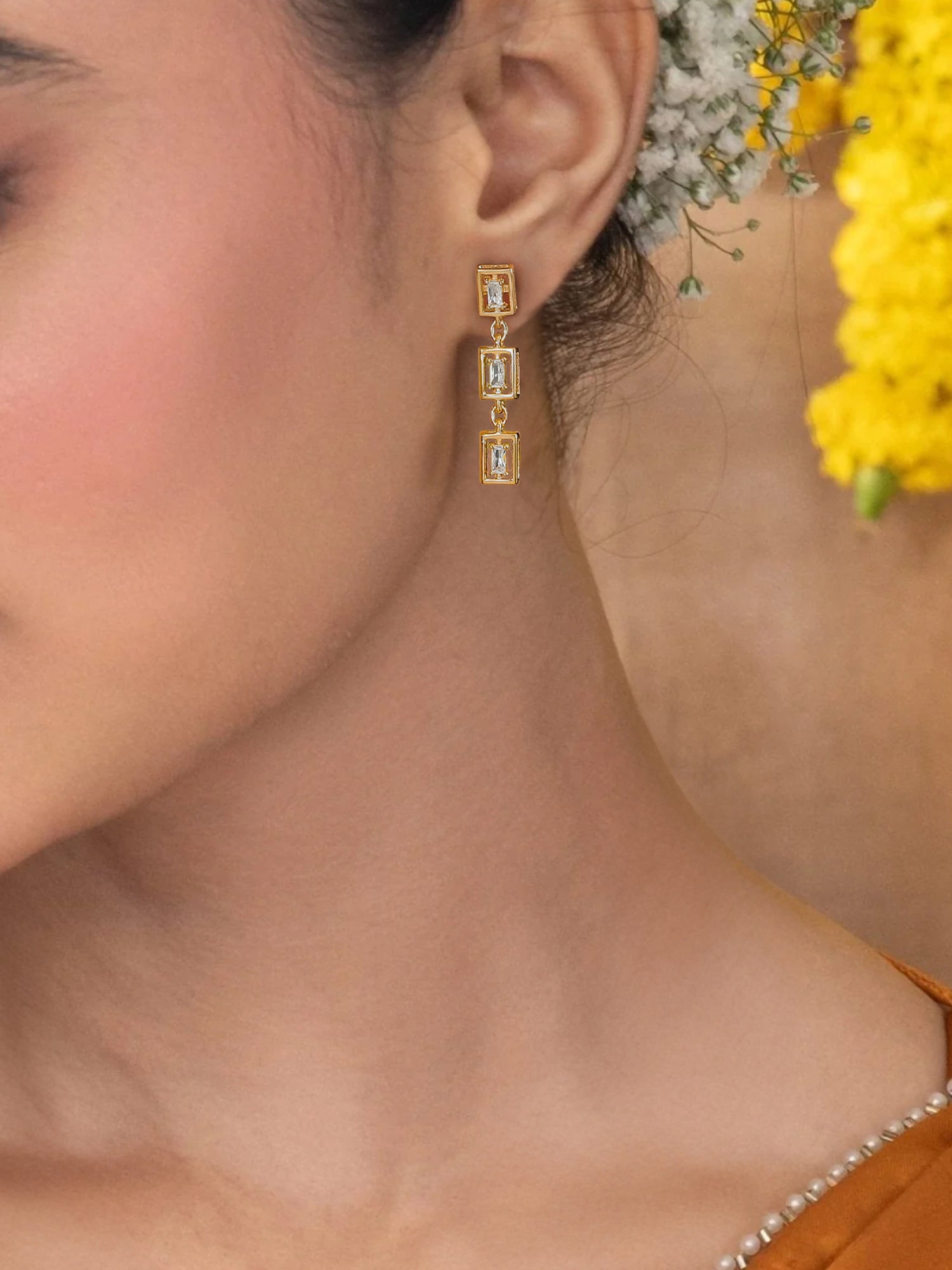 Yellow Gold Dangler Earrings For Women