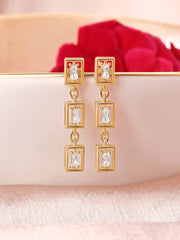 Yellow Gold Dangler Earrings For Women-1