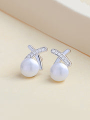 White Natural Pearl Earring For Women