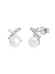 White Natural Pearl Earring For Women
