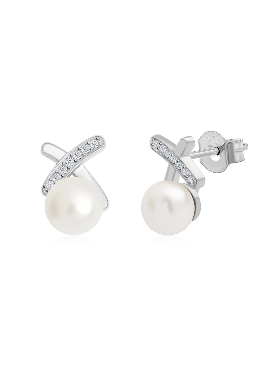 White Natural Pearl Earring For Women