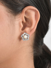 Natural Pearl Flower Stud Earring For Women-1