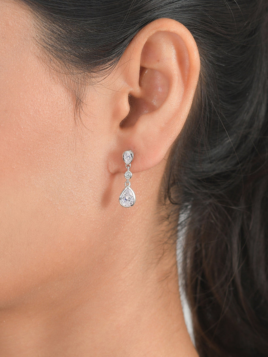 Diamond Look Drop Earrings