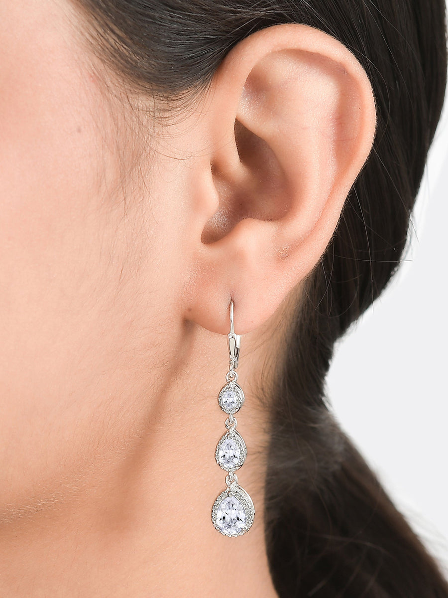 American Diamond Drop Earrings