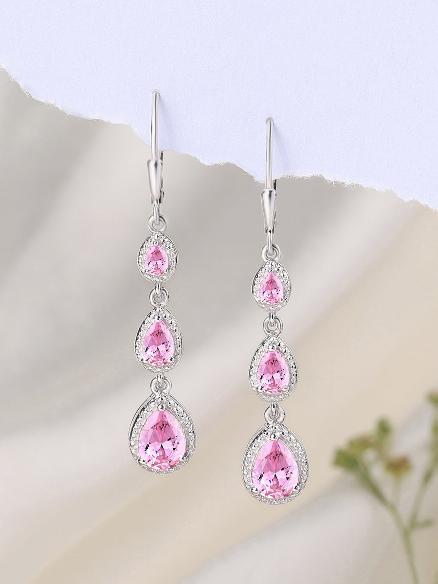 Pretty In Pink Long Earrings For Women