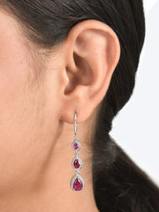 Rubina Silver Ruby Earrings For Women