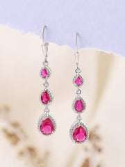 Rubina Silver Ruby Earrings For Women