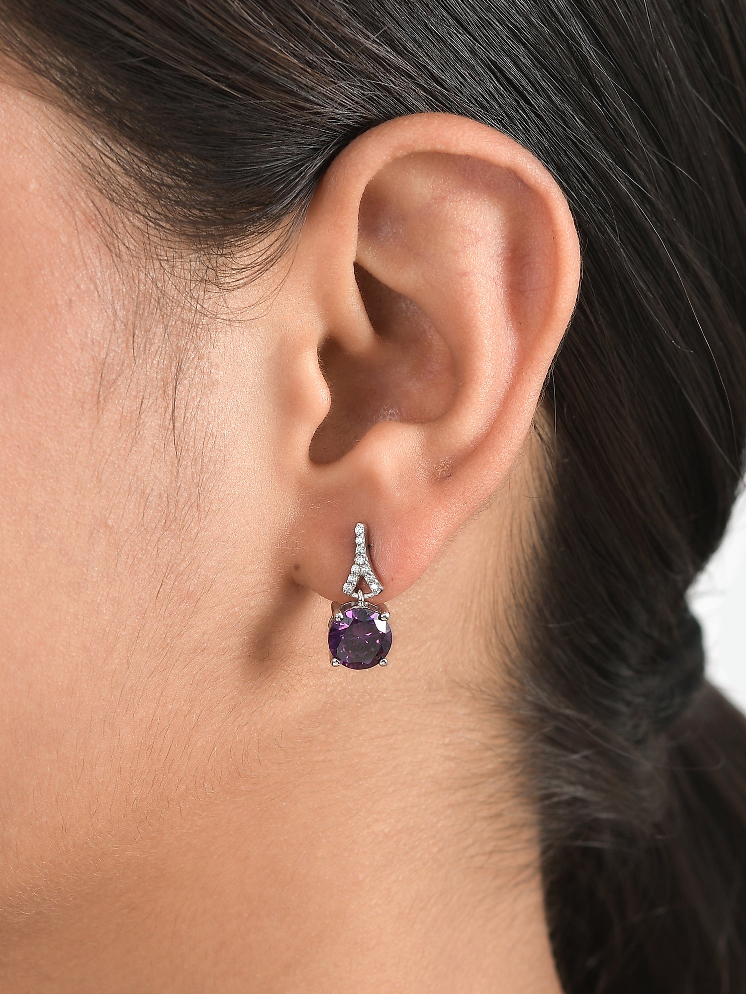 3.5 Carat Amethyst Stud Earrings For Women