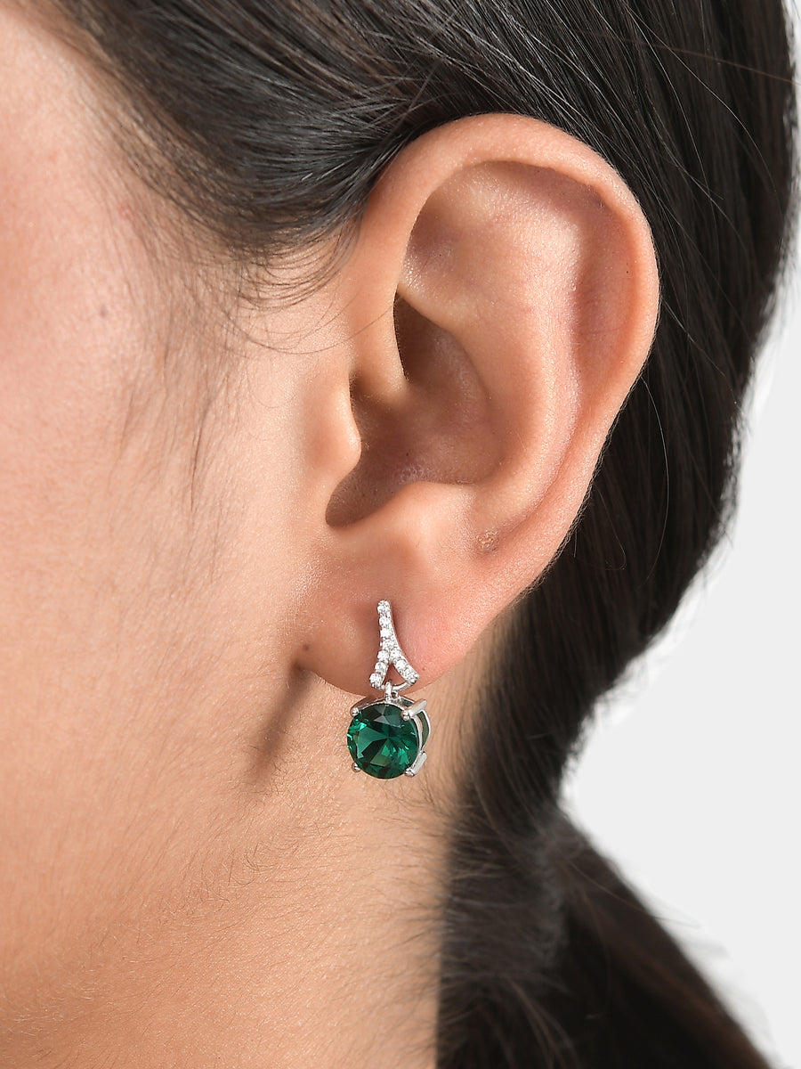 1.75 Carat Emerald stud Earrings For Women