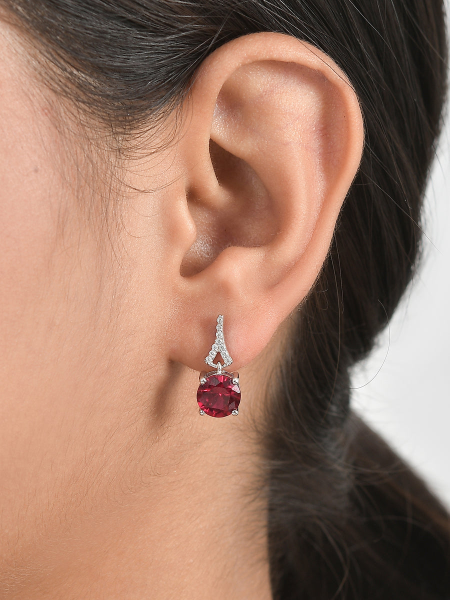 2.25 Carat Ruby Stud Earrings For Women