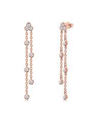 Aura Rose Gold Long Earrings for Women