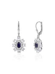 Natural Blue Sapphire Dangle Earrings