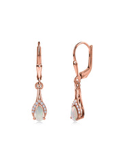 Natural Ethiopian Opal Teardrop Gold Earrings