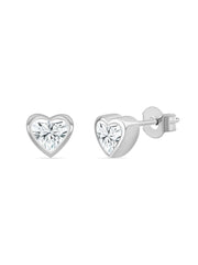 Lab Grown 0.50 Carat Heart Diamond Stud Earrings