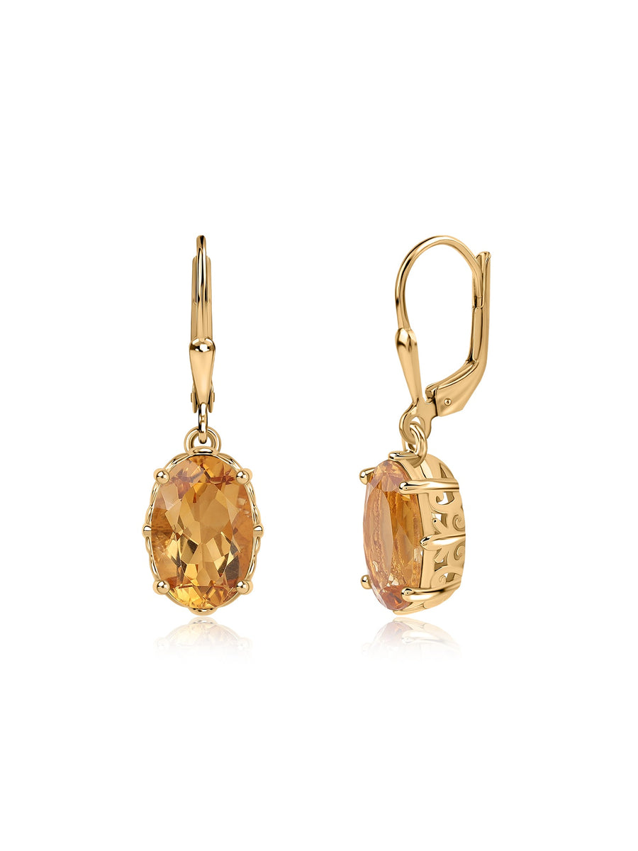 Sunlit Glow Citrine Silver Earrings
