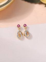 Ornate Tourmaline Gold Drop Earrings