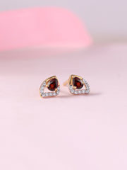 Natural Garnet Peary Gold Earrings