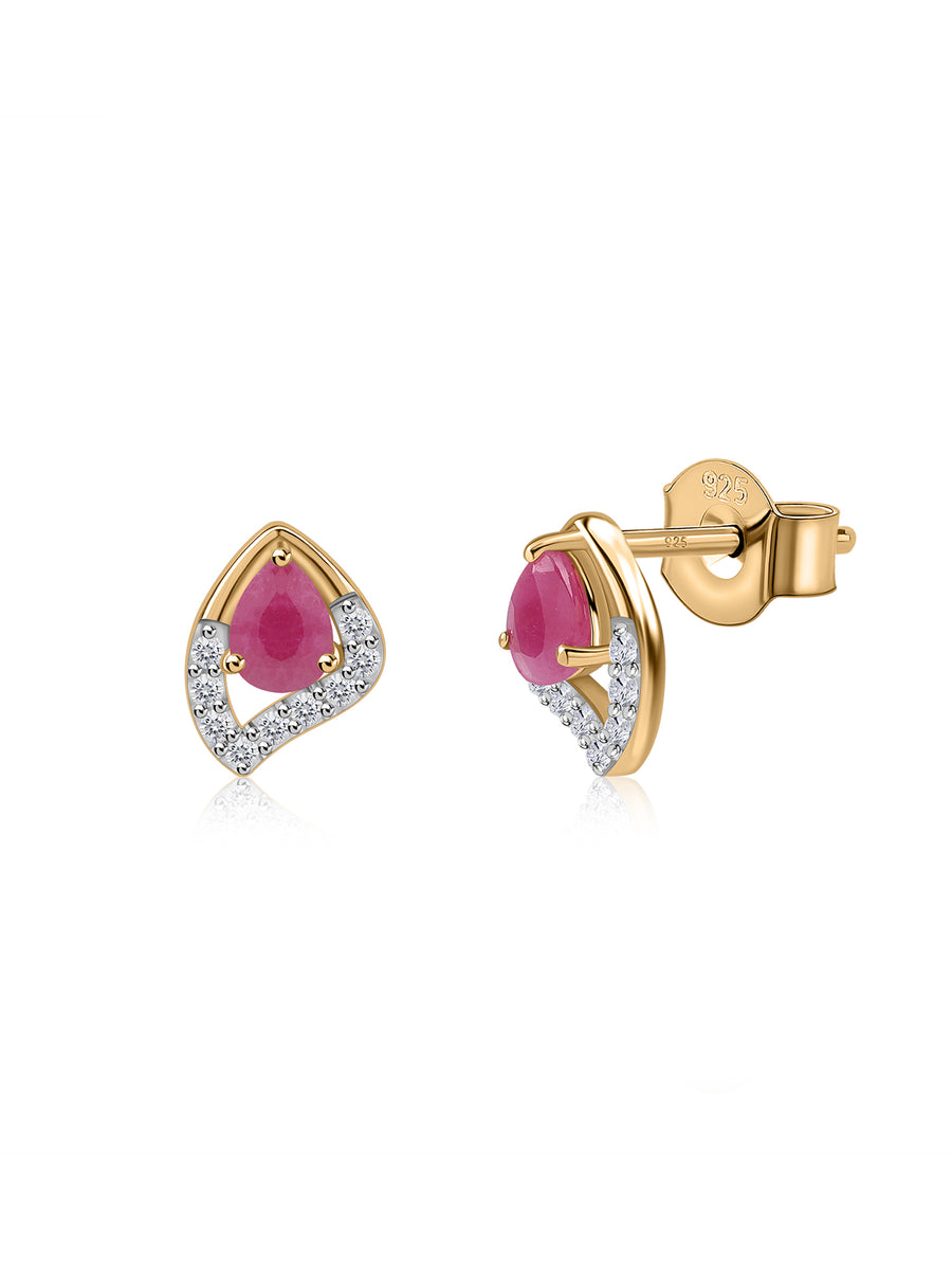 Natural Ruby Peary Earrings