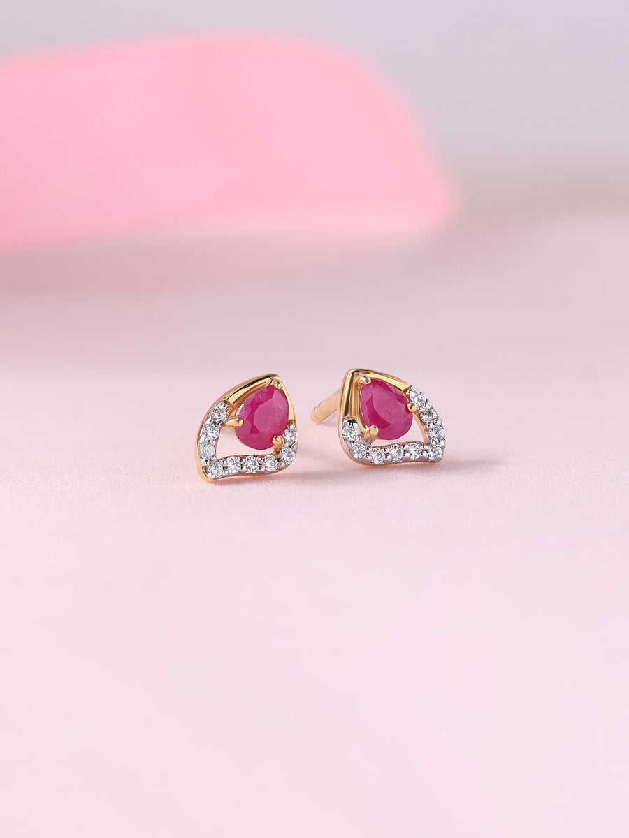 Natural Ruby Peary Earrings