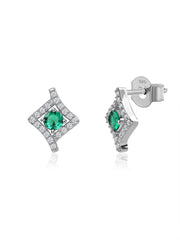 Glamourous Green Emerald Earrings