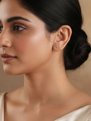 Tourmaline Woven Square Gold Earrings