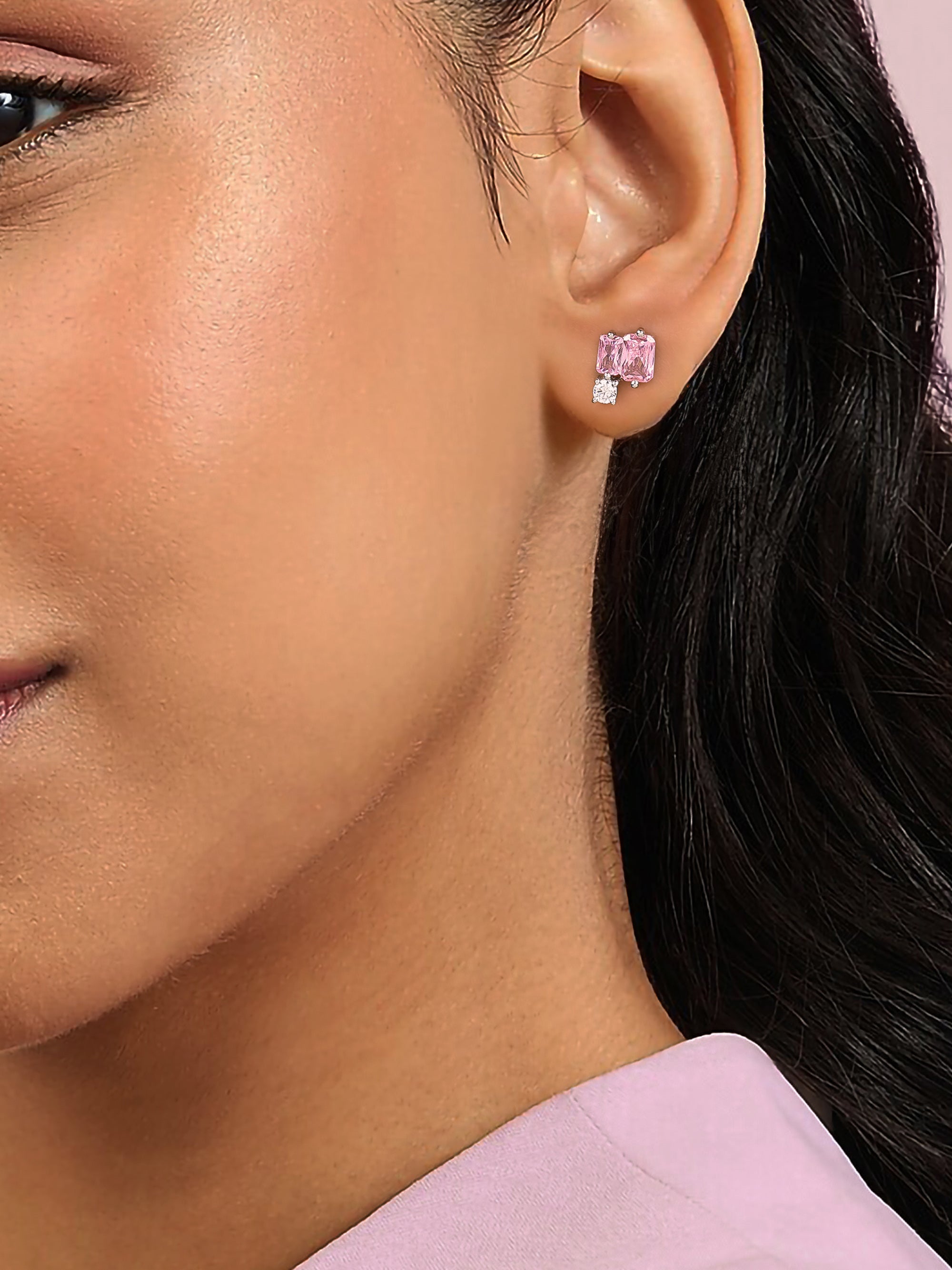 Shades Of Pink Stud Earrings For Women