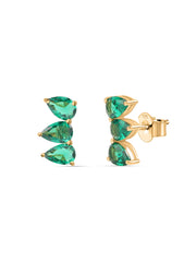 Trilogy Emerald Stud Earrings