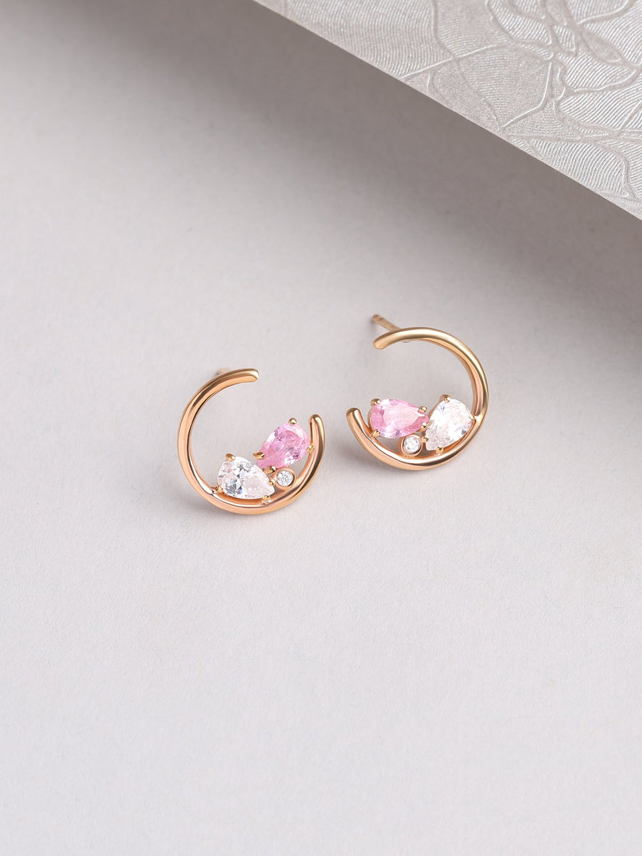 Crescent Moon Stud Earrings