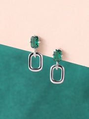Octagon Emerald Earring For Women