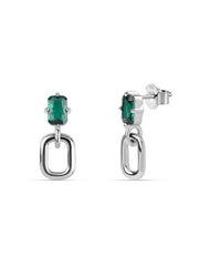 Octagon Emerald Earring For Women
